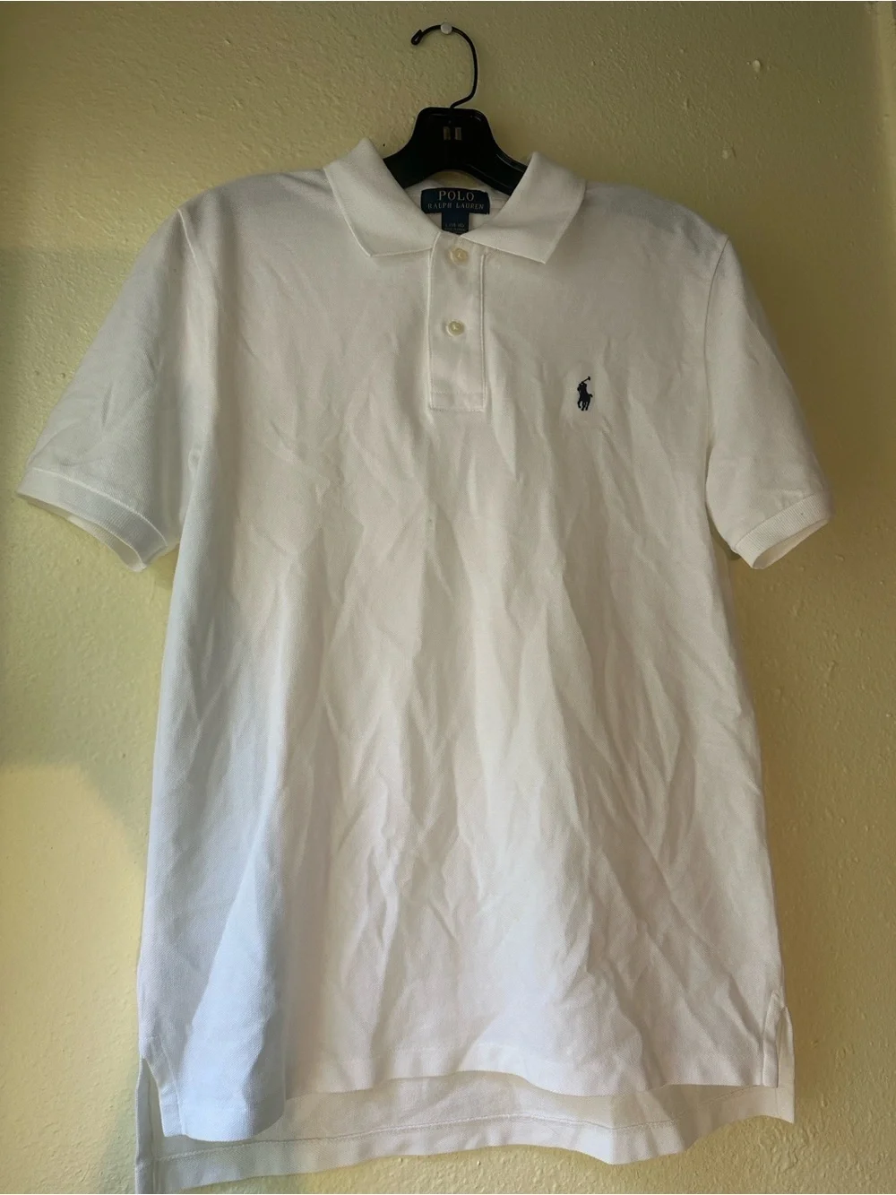 Ralph Lauren White Polo Shirt with Navy Pony